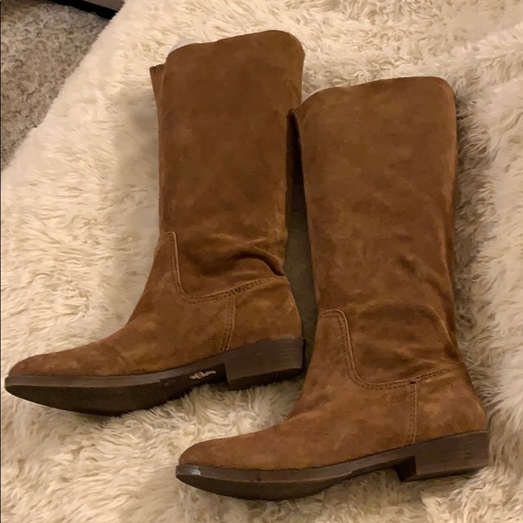 Flat brown suede boots Clearance